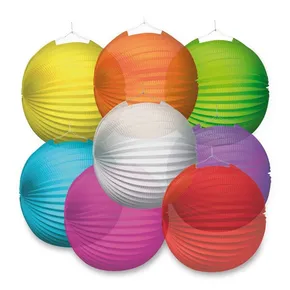 Przezroczysty papierowy lampion, średnica 25 cm, mix kolorów
